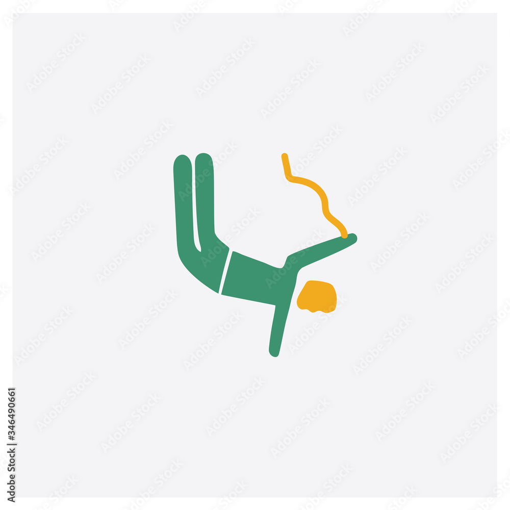 Man Going Bungee Jumping concept 2 colored icon. Isolated orange and green Man Going Bungee Jumping vector symbol design. Can be used for web and mobile UI/UX Man Going Bungee Jumping concept 2 colored icon. Isolated orange and green Man Going Bungee Jumping vector symbol design. Can be used for web and mobile UI/UX