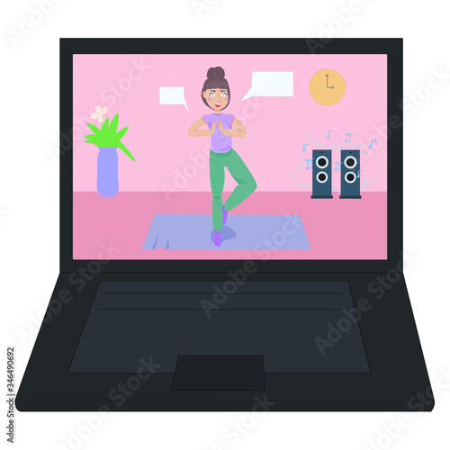Yoga classes online. fitness lessons through video. active lifestyle at home. way to relax