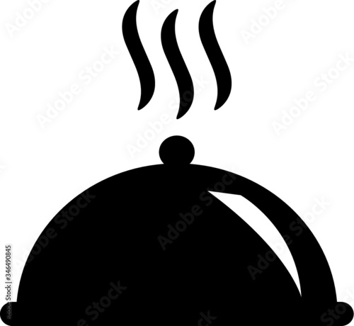 Food cloche. food tray, dish, platter smoking vector icon