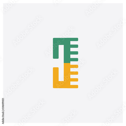 Nail Brush concept 2 colored icon. Isolated orange and green Nail Brush vector symbol design. Can be used for web and mobile UI/UX © MMvectors