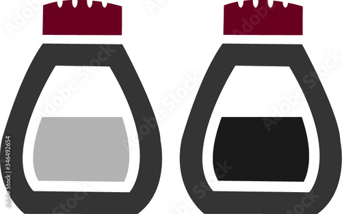 Salt and pepper spice vector icon color