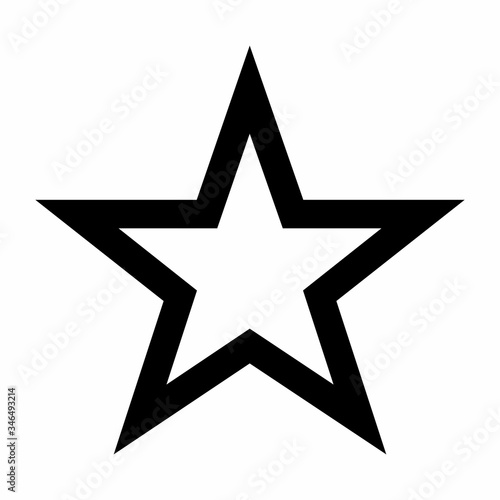 White star icon illustration with heavy black outline
