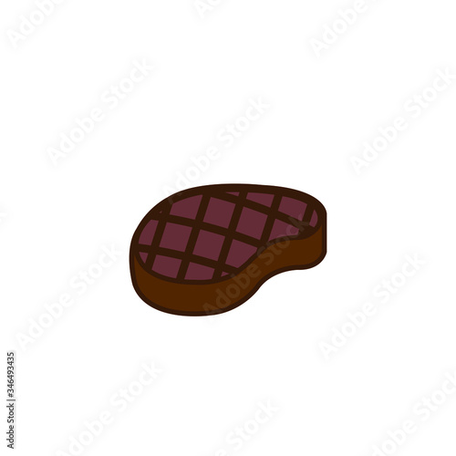 Barbecue grill steak vector icon