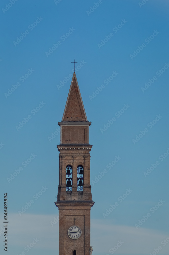 Italian Bell Tower in Donada, Rovigo, Italy