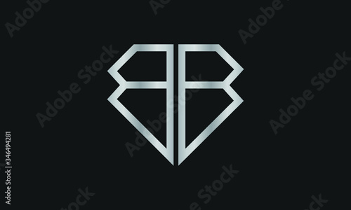 Diamond Shaped Letter B or Letter BB Iconic Logo Design, logo design for Jewelry Company Store.