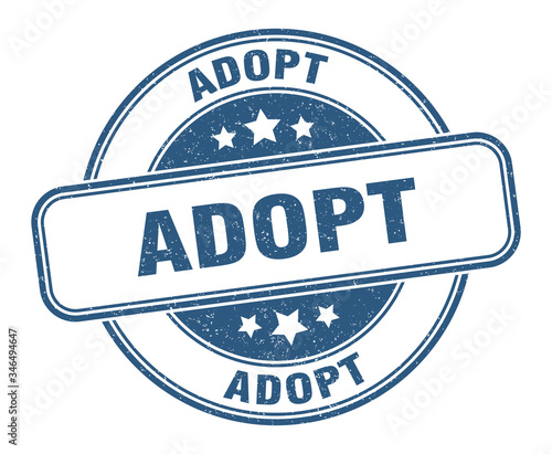 adopt stamp. adopt round grunge sign. label