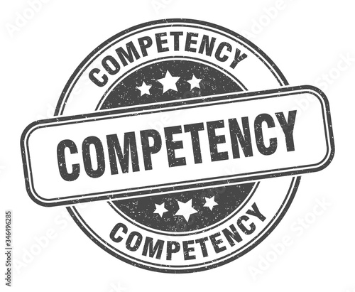 competency stamp. competency round grunge sign. label