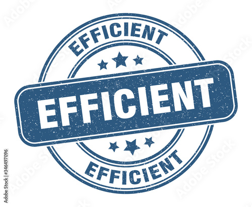 efficient stamp. efficient label. round grunge sign