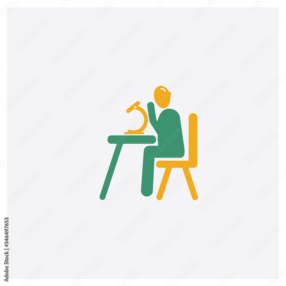 Fototapeta premium Student concept 2 colored icon. Isolated orange and green Student vector symbol design. Can be used for web and mobile UI/UX