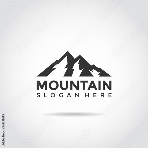 Mountain Logo. Flat design logo template. Vector Illutrator eps.10