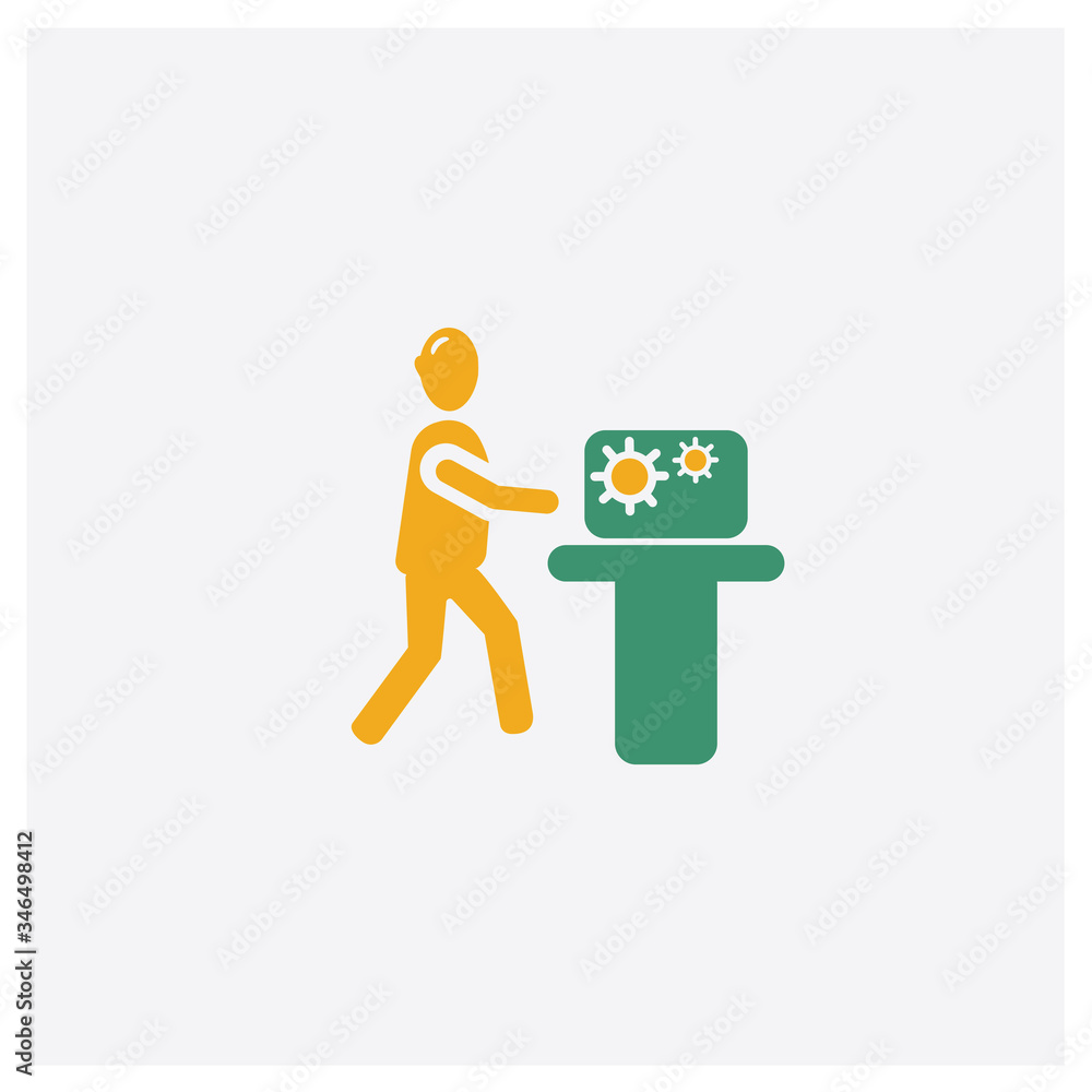 Fototapeta premium MAchine Repair concept 2 colored icon. Isolated orange and green MAchine Repair vector symbol design. Can be used for web and mobile UI/UX