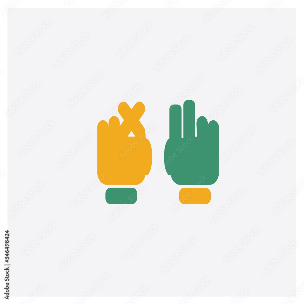 Fototapeta premium Rock concept 2 colored icon. Isolated orange and green Rock vector symbol design. Can be used for web and mobile UI/UX
