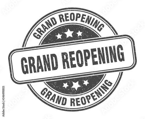 grand reopening stamp. grand reopening round grunge sign. label