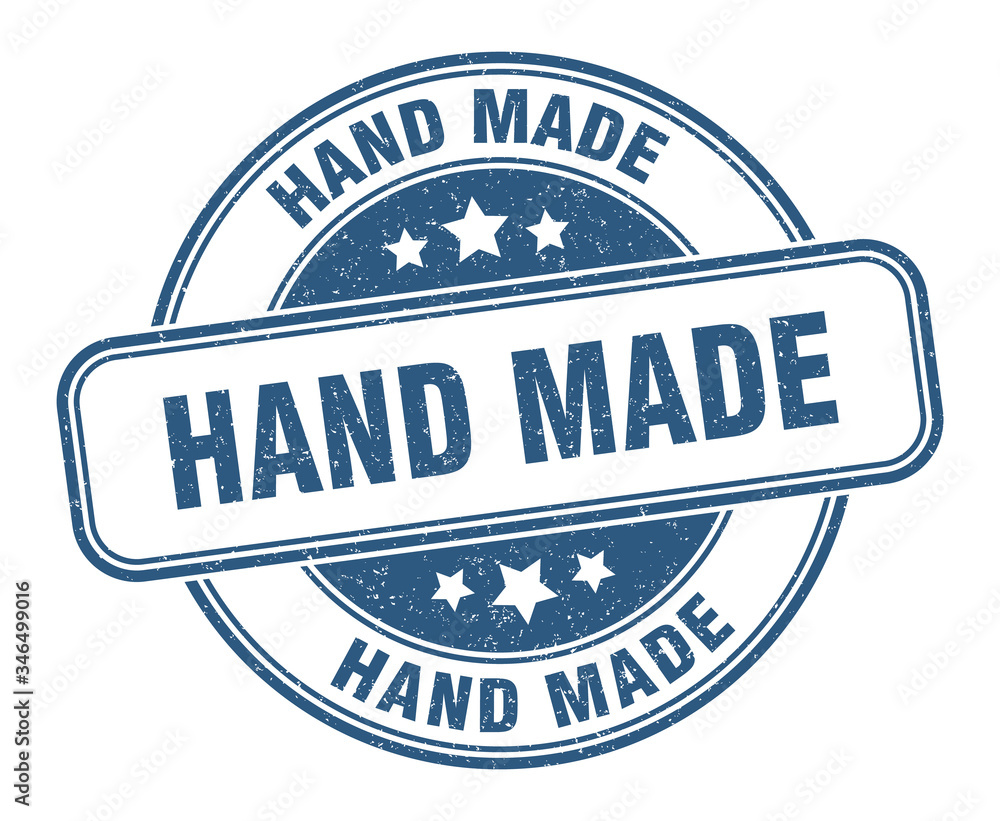 hand made stamp. hand made round grunge sign. label