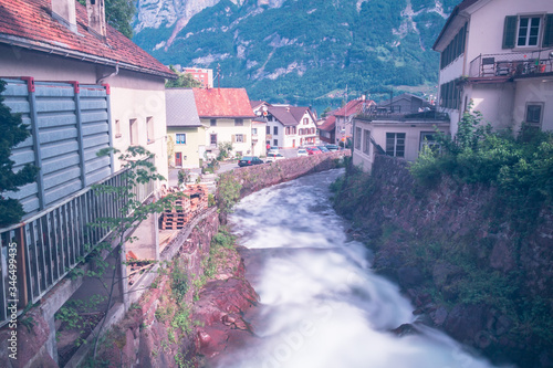 beautiful river of murg, switzerland. photo