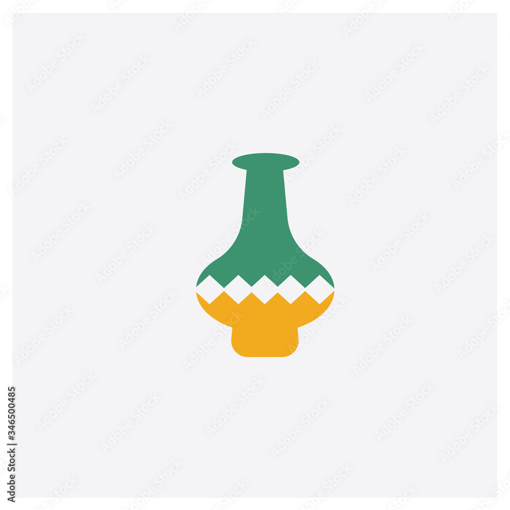 Fototapeta premium Pottery concept 2 colored icon. Isolated orange and green Pottery vector symbol design. Can be used for web and mobile UI/UX