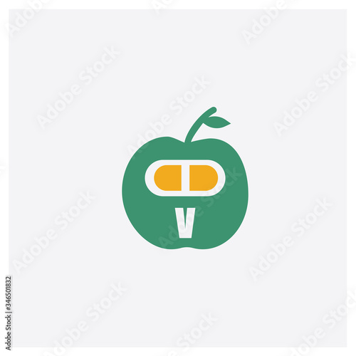 Wallpaper Mural Vitamin concept 2 colored icon. Isolated orange and green Vitamin vector symbol design. Can be used for web and mobile UI/UX Torontodigital.ca