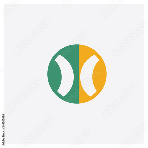 Power Ball concept 2 colored icon. Isolated orange and green Power Ball vector symbol design. Can be used for web and mobile UI/UX