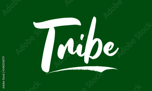 Tribe Calligraphy Black Color Text On Green Background