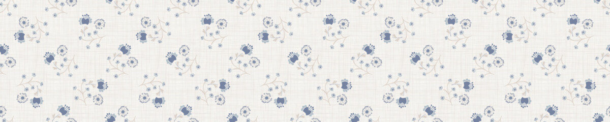 Handdoek met foto Landelijke stijl patronen Franse blauwe bloemen linnen landelijk  © Limolida Studio
