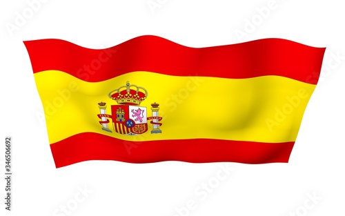 Wallpaper Mural The flag of Spain. Official state symbol of the Kingdom of Spain. Concept: web, sports pages, language courses, travelling, design elements. 3d illustration Torontodigital.ca