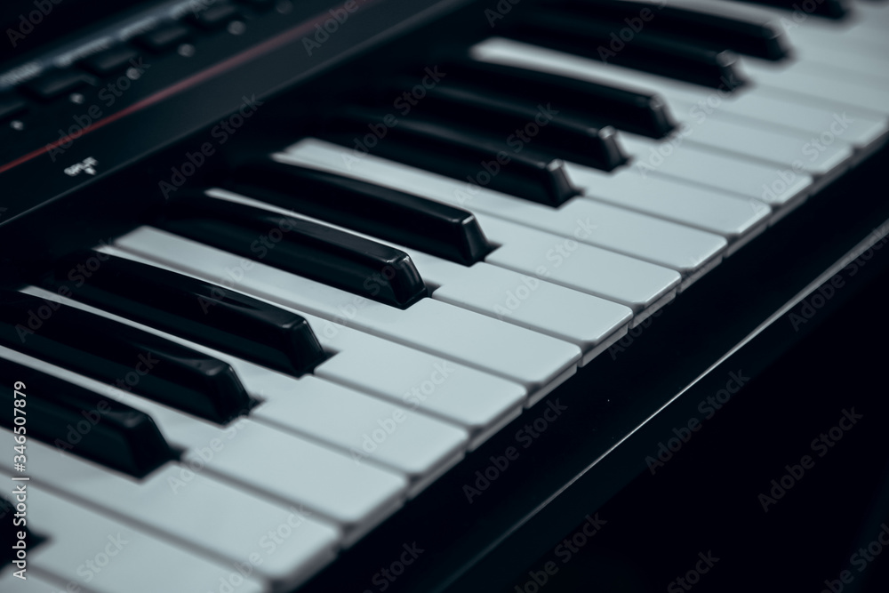 Synthesizer musical instrument close-up Synthesizer musical instrument close-up