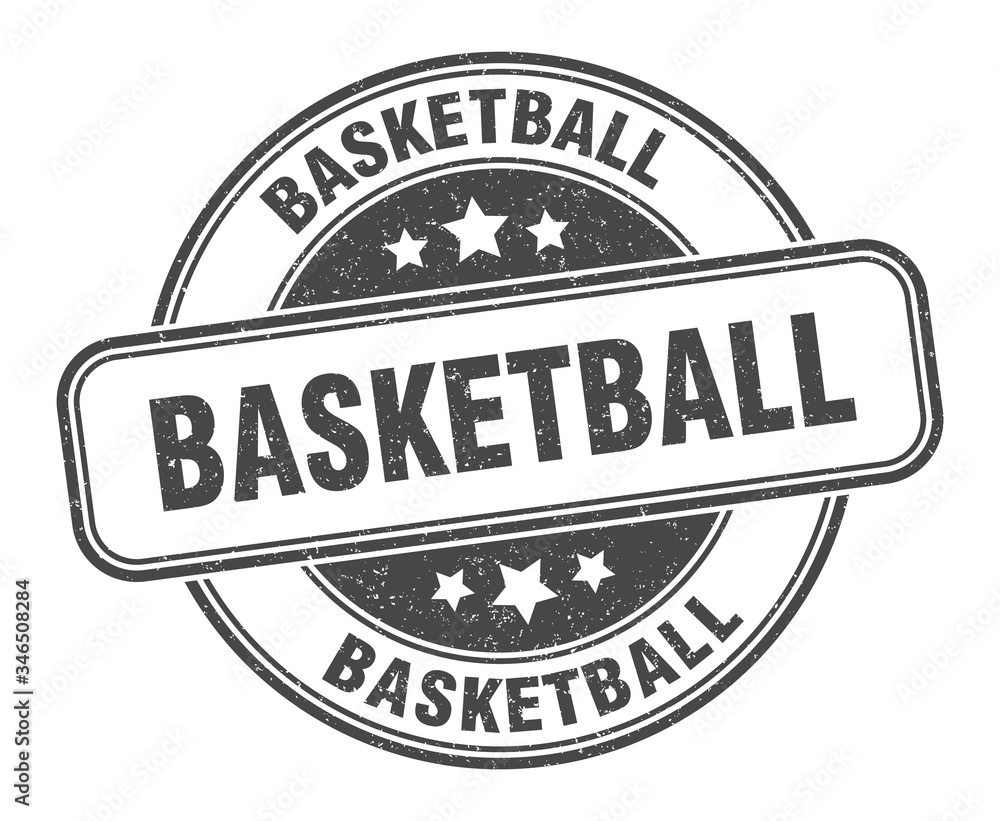 Obraz premium basketball stamp. basketball round grunge sign. label