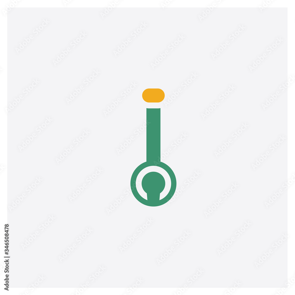 Banjo concept 2 colored icon. Isolated orange and green Banjo vector symbol design. Can be used for web and mobile UI/UX