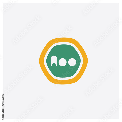 Algerian Dinar concept 2 colored icon. Isolated orange and green Algerian Dinar vector symbol design. Can be used for web and mobile UI/UX