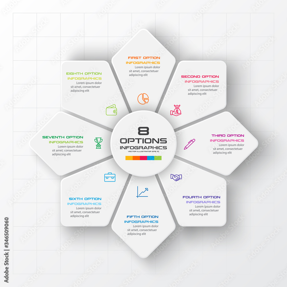 Vector star for infographic,Business concept with 8 options.