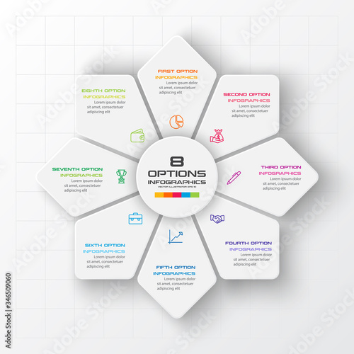 Vector star for infographic,Business concept with 8 options.