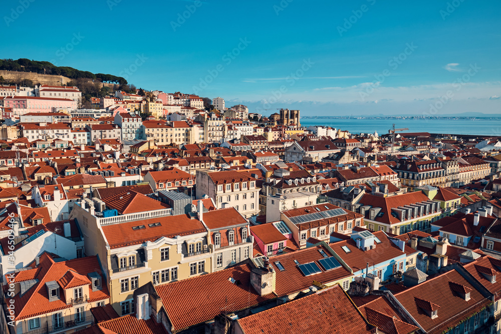 Lisbon. Cityscape. Top view of the city center. Lisbon. Cityscape. Top view of the city center.