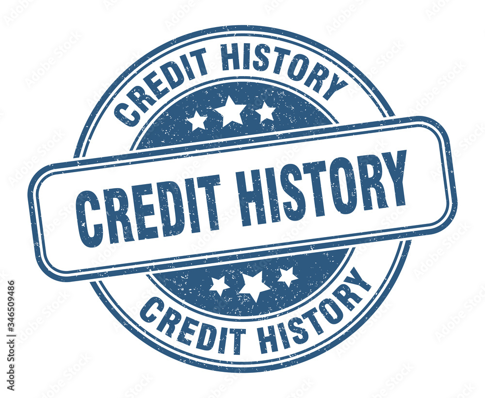 Fototapeta premium credit history stamp. credit history round grunge sign. label