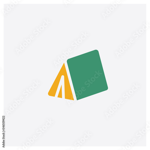 Free Download Camping concept 2 colored icon. Isolated orange and green Camping vector symbol design. Can be used for web and mobile UI/UX - GFXLoad