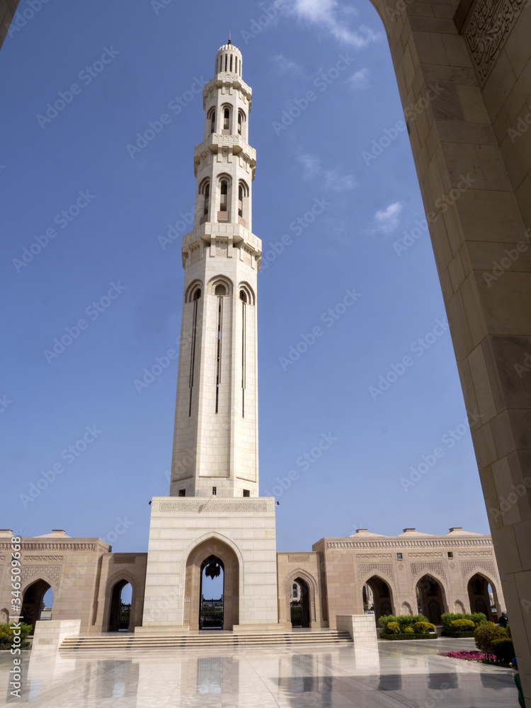 Obraz premium Minarets of Sultan Qaboos Grand Mosque, Muscat Oman
