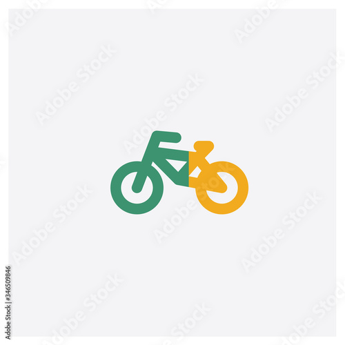 Bmx concept 2 colored icon. Isolated orange and green Bmx vector symbol design. Can be used for web and mobile UI/UX