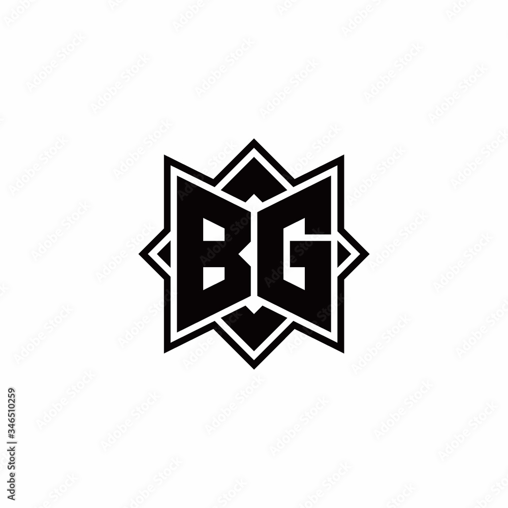 BG monogram logo with square rotate style outline BG monogram logo with square rotate style outline