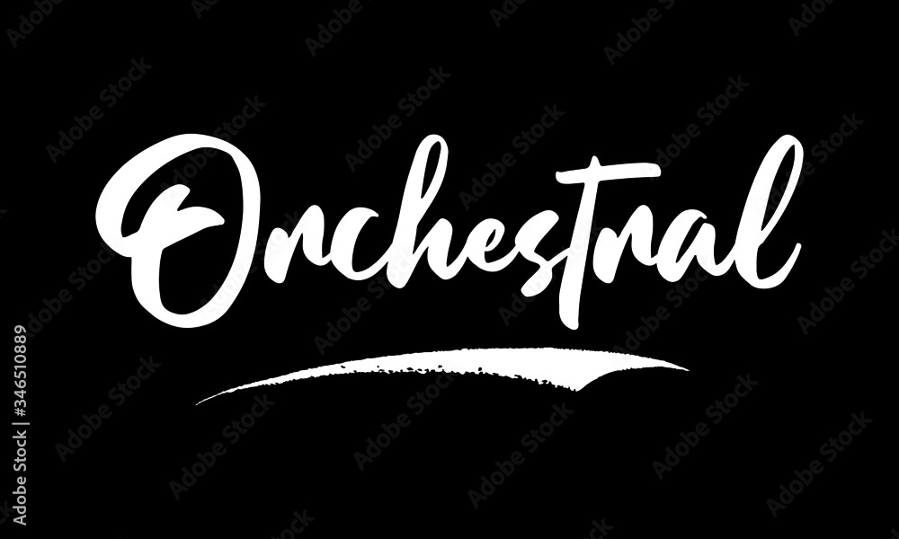Orchestral Calligraphy Black Color Text On Black Background