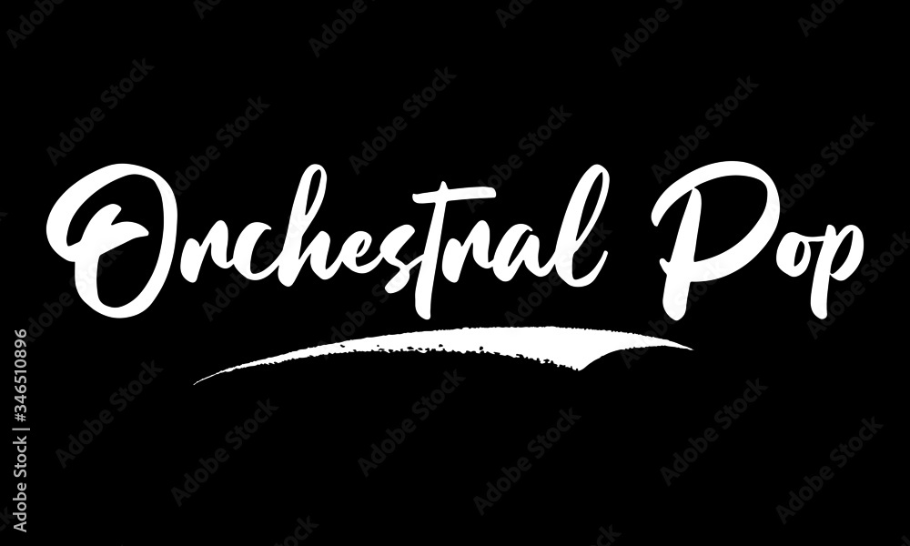 Orchestral Pop Calligraphy Black Color Text On Black Background