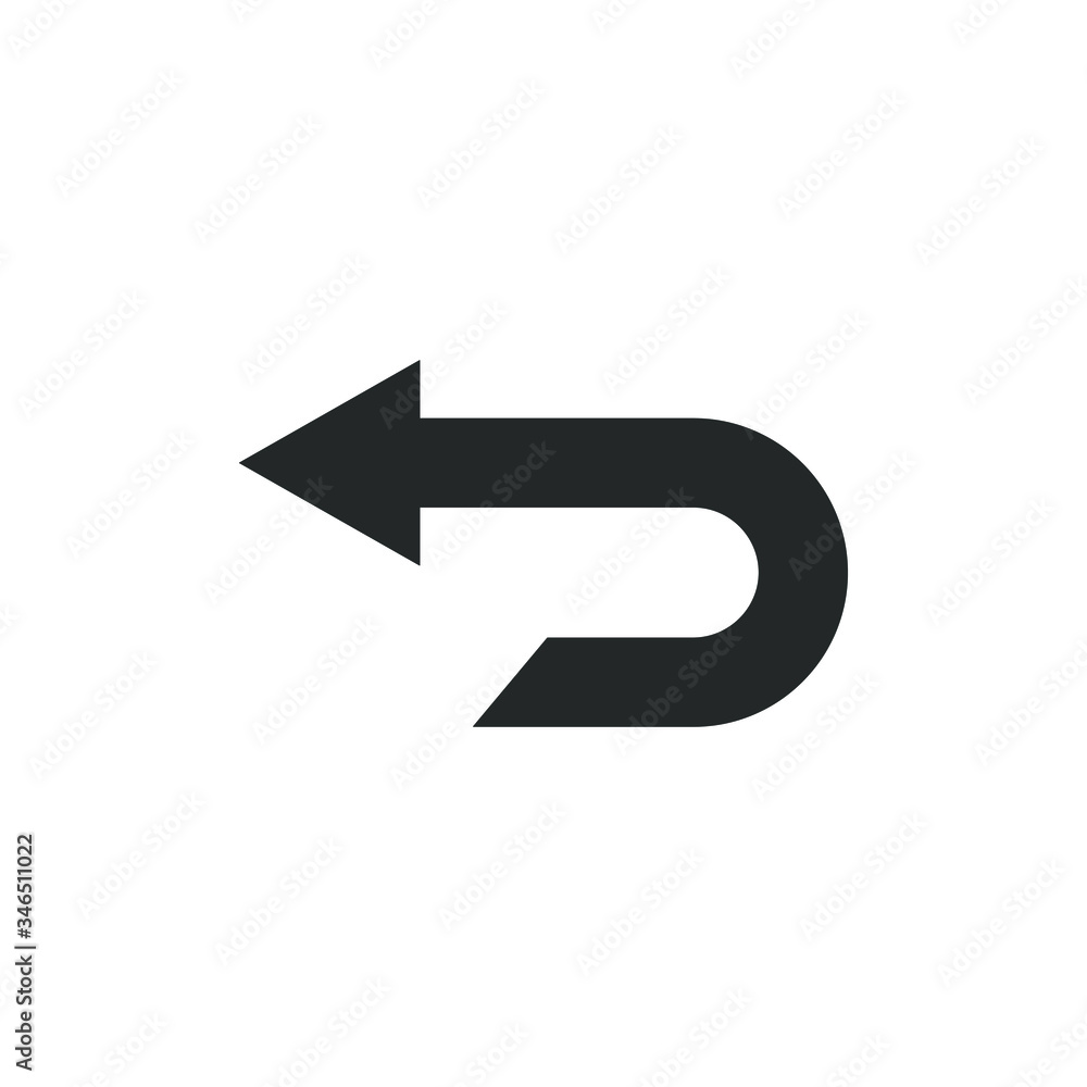 Single icon of a back arrow vector illustration Single icon of a back arrow vector illustration