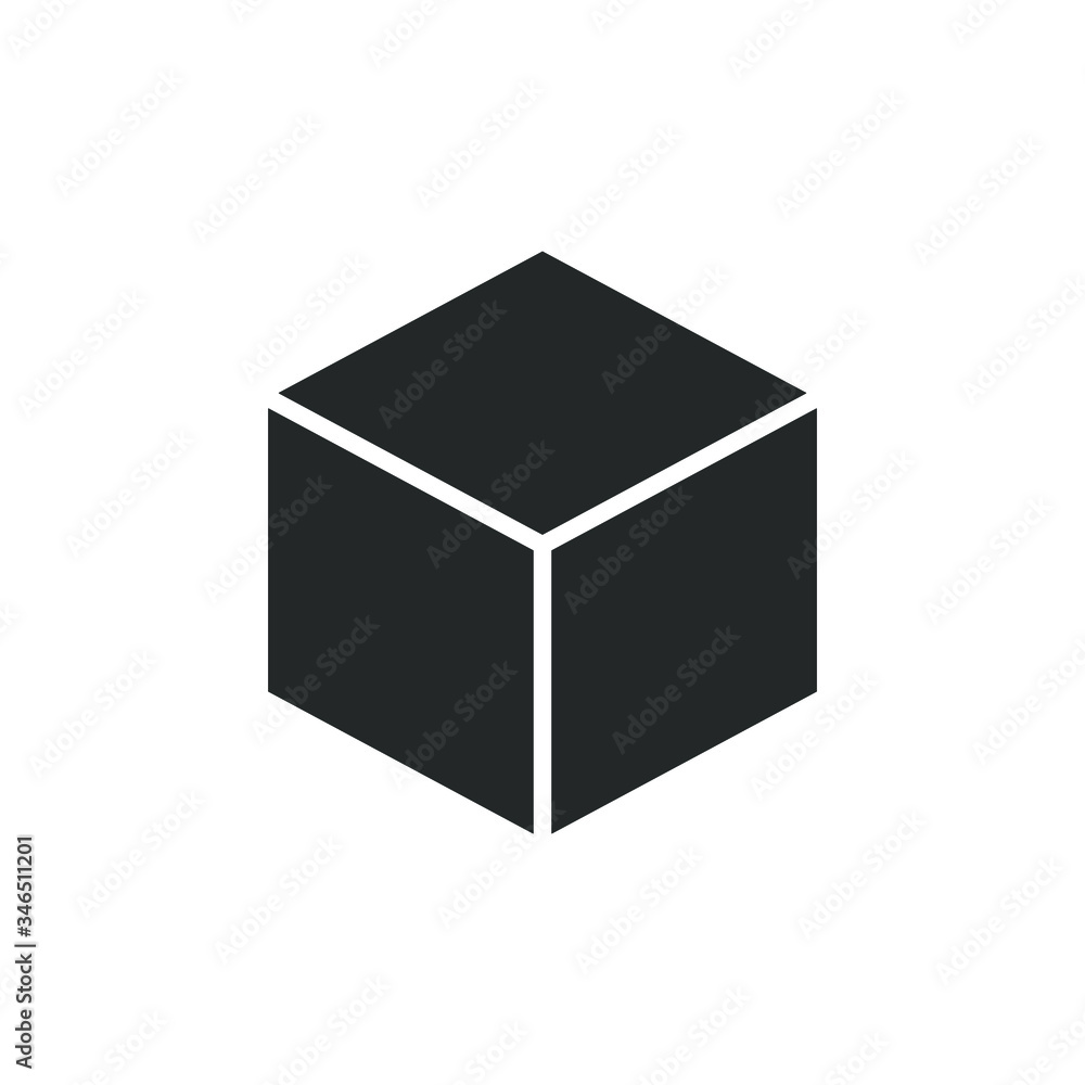 Single icon of a cube,box icon isolated on white background Single icon of a cube,box icon isolated on white background