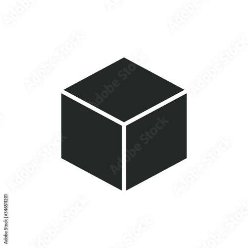 Single icon of a cube,box icon isolated on white background