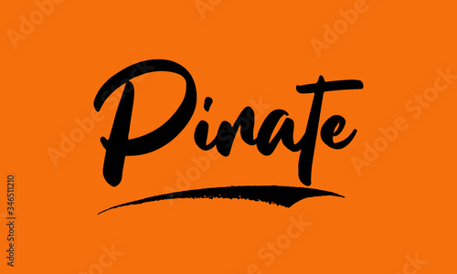 Pirate Calligraphy Black Color Text On Yellow Background