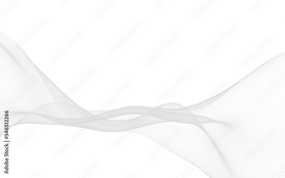 White abstract background. Fluttering white scarf. Waving on wind white fabric. 3D illustration White abstract background. Fluttering white scarf. Waving on wind white fabric. 3D illustration