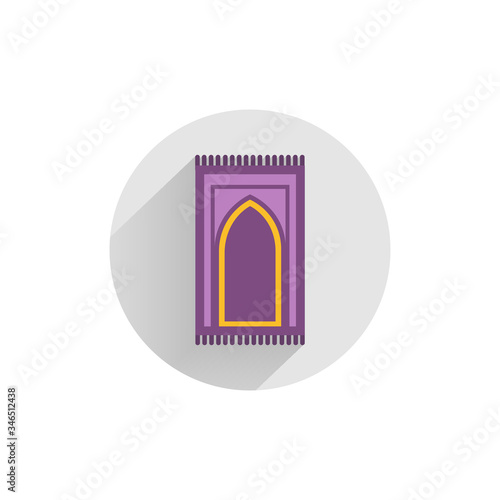 carpet for namaz flat icon. mat for prayer colorful flat icon with long shadow. carpet flat icon