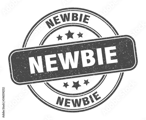 newbie stamp. newbie label. round grunge sign