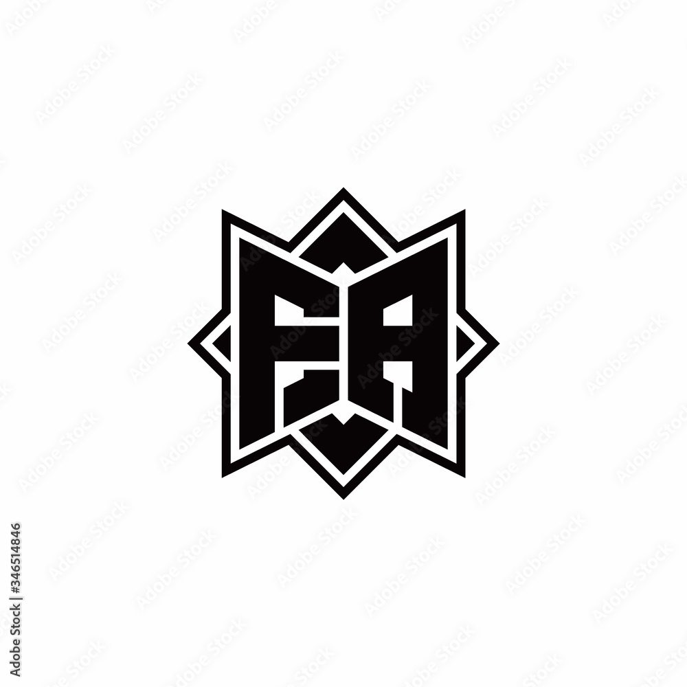 FA monogram logo with square rotate style outline FA monogram logo with square rotate style outline