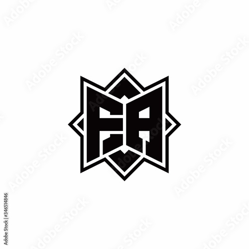 FA monogram logo with square rotate style outline