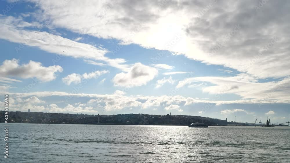View of Bosphorus Strait in Istanbul, Turkey. Bosphorus strait separates the European part from the Asian part of Istanbul. View of Bosphorus Strait in Istanbul, Turkey. Bosphorus strait separates the European part from the Asian part of Istanbul.