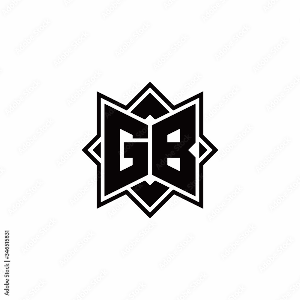 GB monogram logo with square rotate style outline GB monogram logo with square rotate style outline